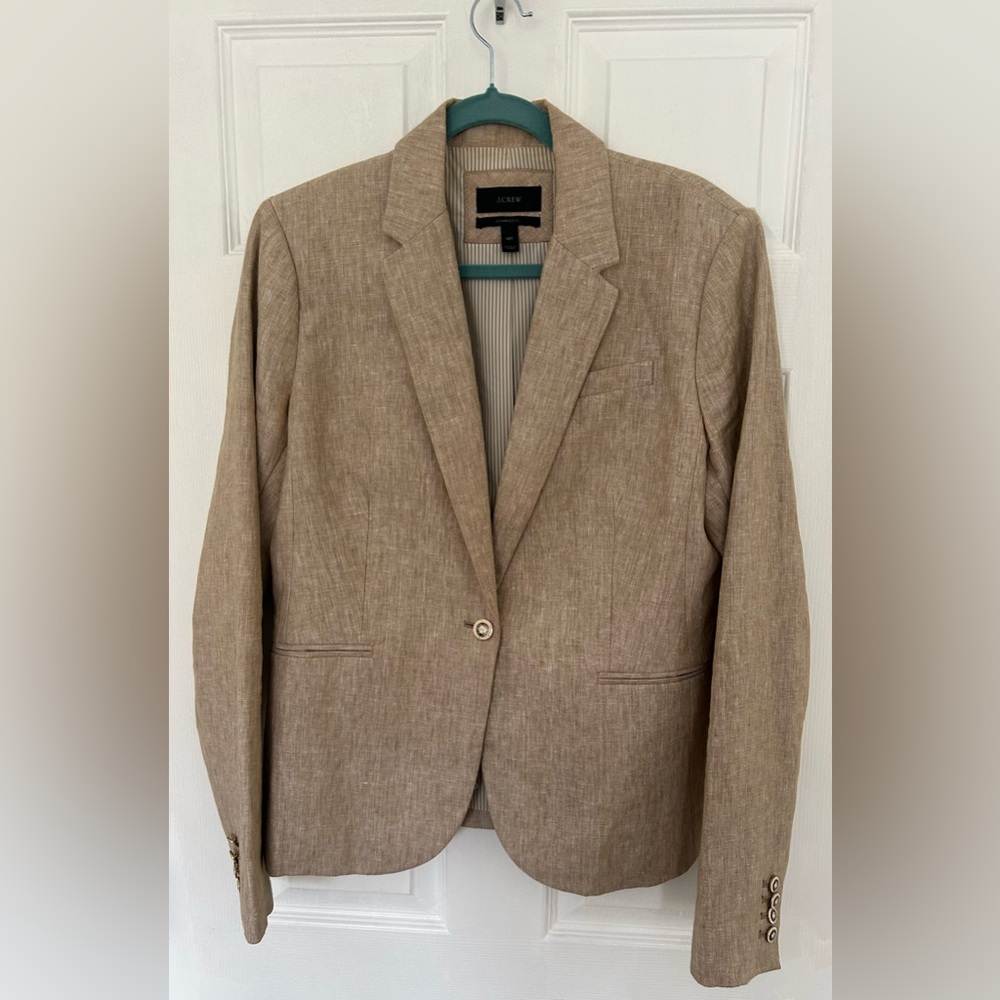 J. Crew Light Brown Linen Blazer